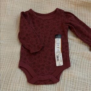 Okie Dokie Maroon Long Sleeve Bodysuit